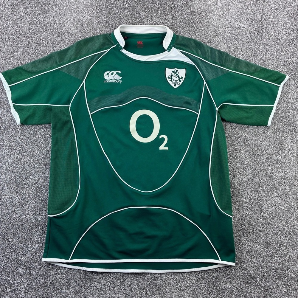 Vintage Irish Ireland 2007-2008 Home Rugby Jersey Canterbury IRFU Mens 2XL